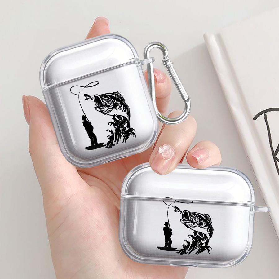 Fishing Line Box - Karikatür Hattı Balıkçılık Adam Şeffaf Kulaklık