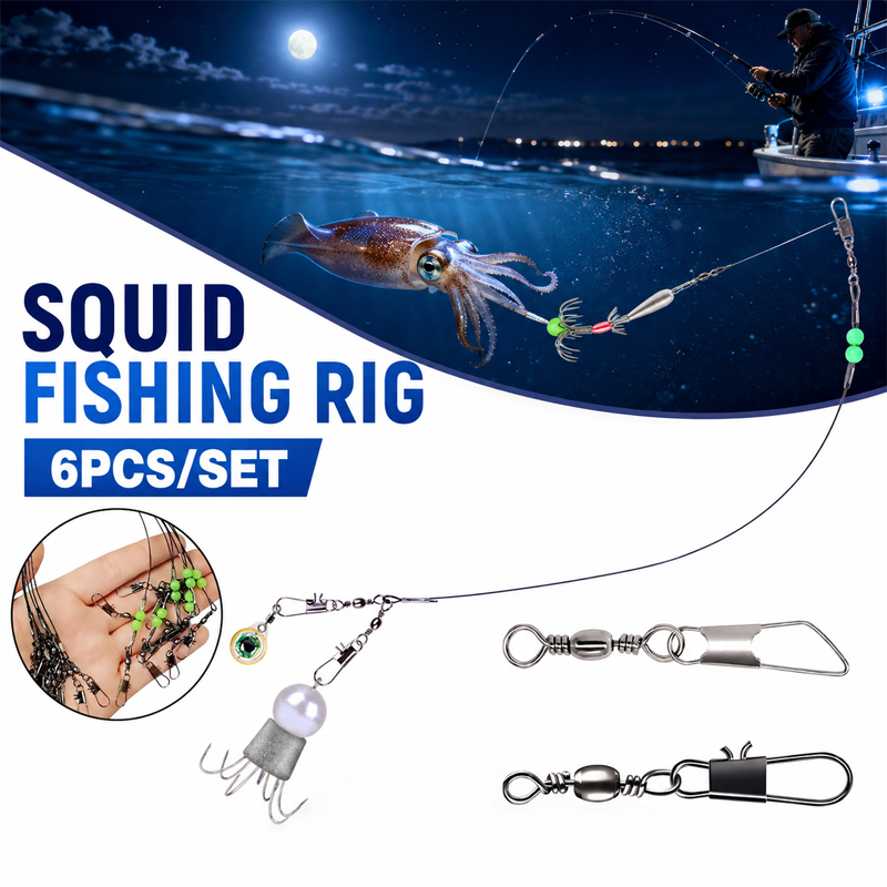 Freshwater Line - 6 adet Kalamar Balıkçılık Takımı Ahtapot
